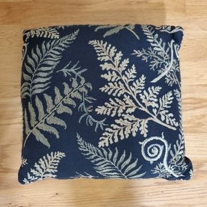 Custom Made, Black Textured Pillow with Ferns 14x14